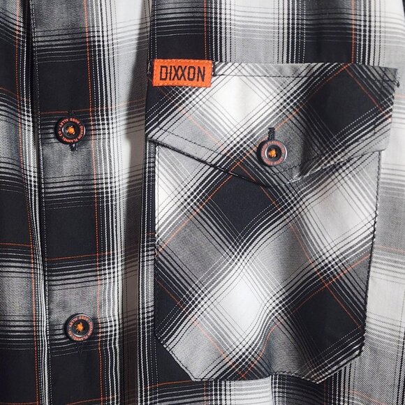 Dixxon Flannel Company Shirt Mens XL Black White Ross Alley Bamboo Blend Plaid - Picture 2 of 10